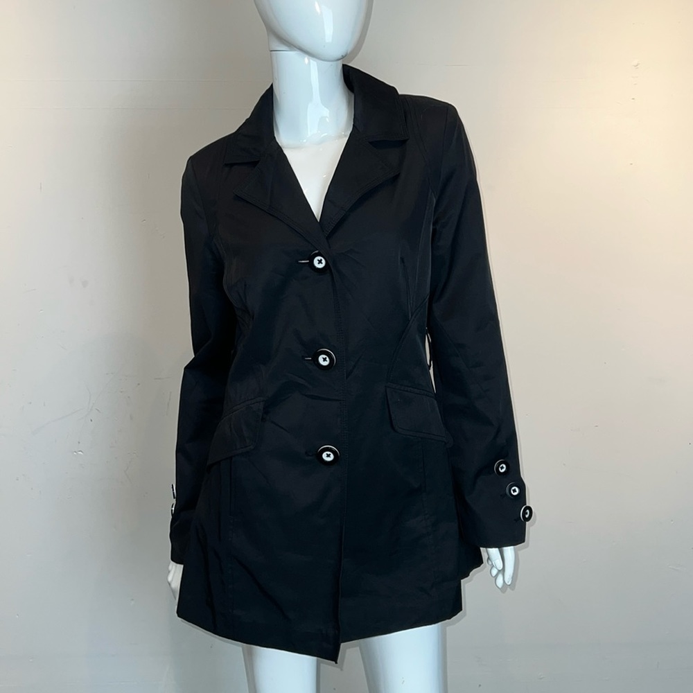 Black Rivet Black Water Resistant Coat